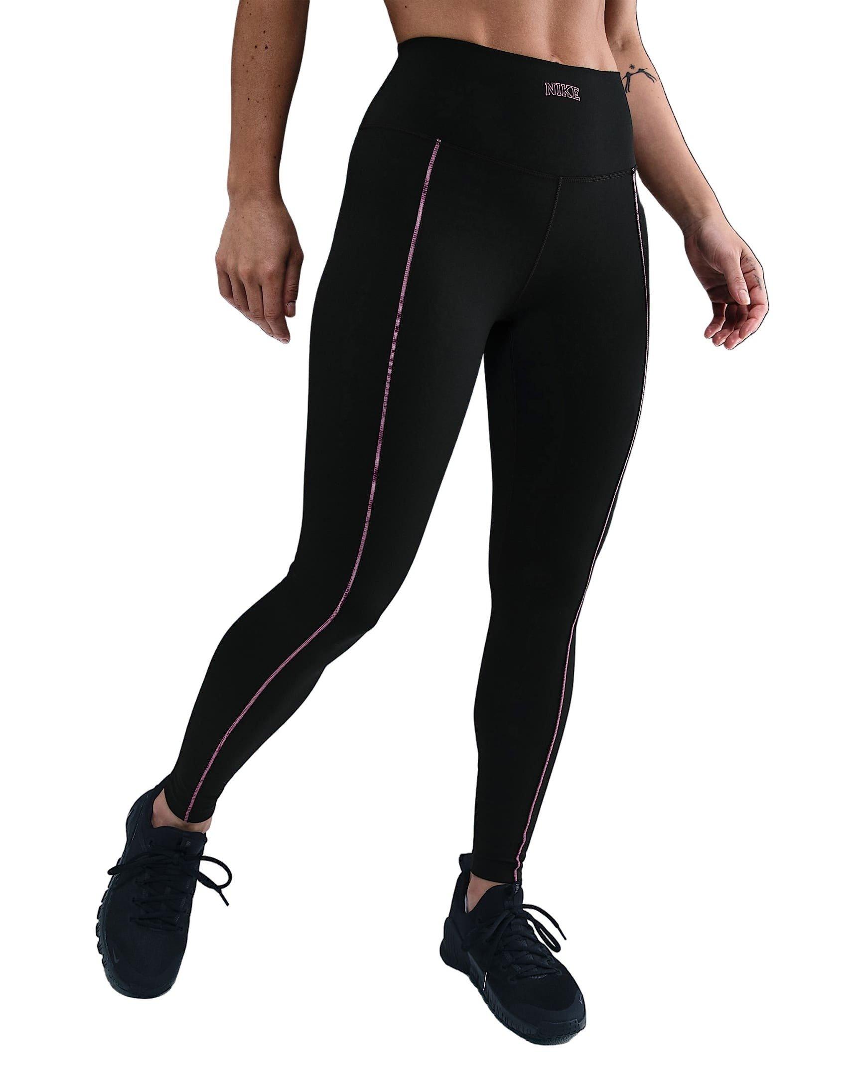 Nike Women's One High-Waisted Full-Length Leggings - Black/Pink - BLACK/PINK